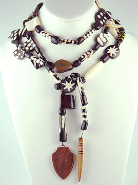 Sharyn Wolf African bead necklace
